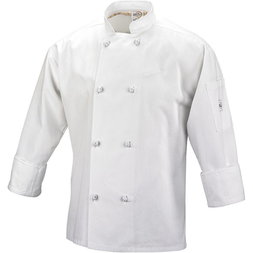 Mercer Culinary Chef Jacket White Unisex Trad Buttons Aug Escoffier Size 2X NEW